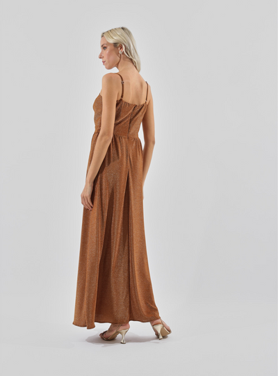 Haveone - Abito con bustino bronzo