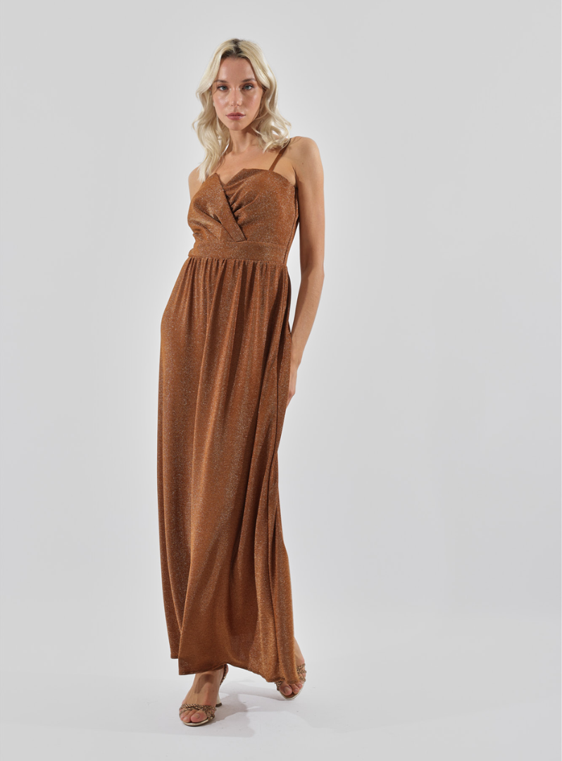 Haveone - Abito con bustino bronzo