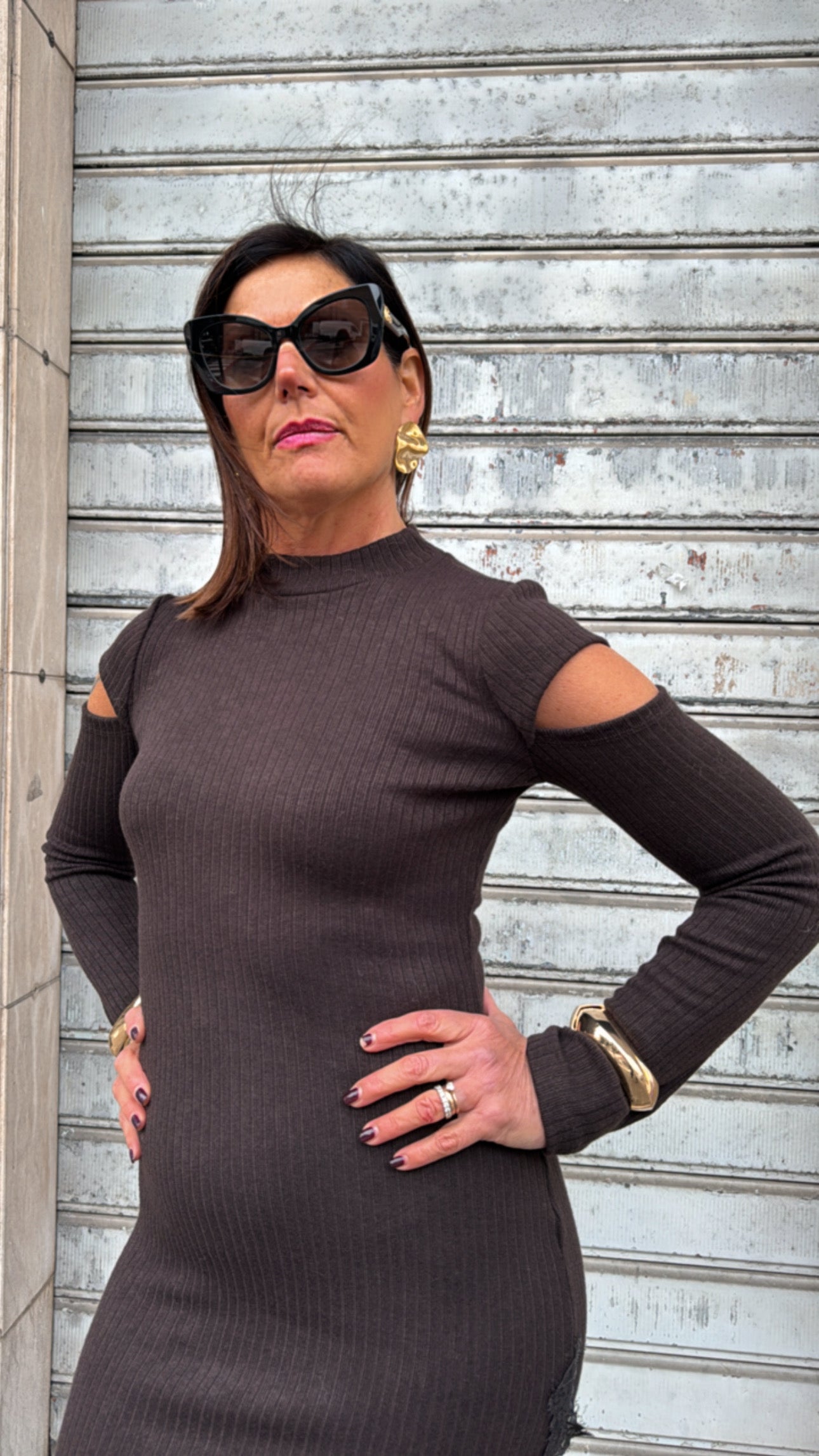 HAVEONE ABITO IN MAGLIA MORO