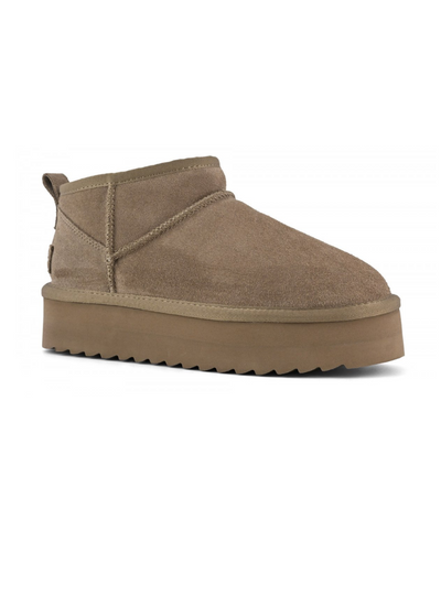 COLORS OF CALIFORNIA - ULTRA MINI Stivale platform in pelle scamosciata TAUPE