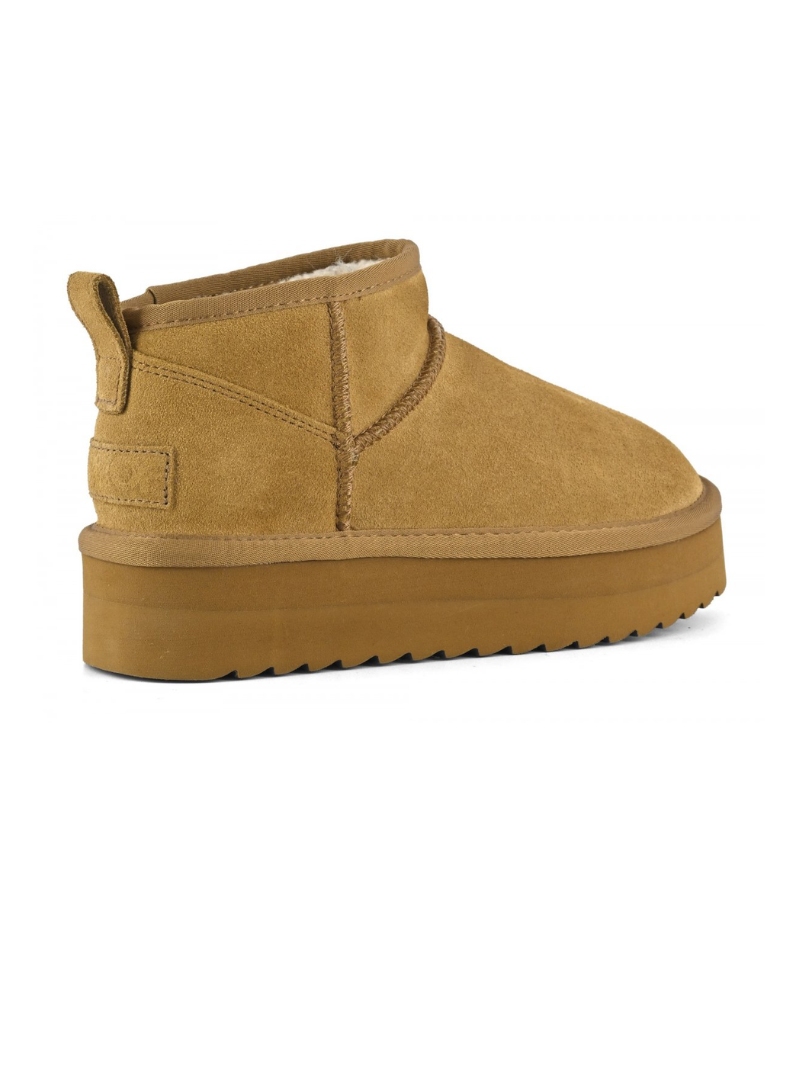 COLORS OF CALIFORNIA ULTRA MINI - Stivale platform in pelle scamosciata TAN