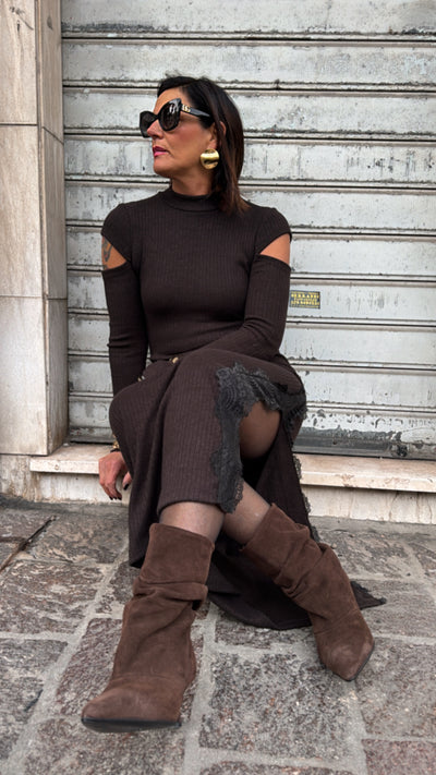 HAVEONE ABITO IN MAGLIA MORO