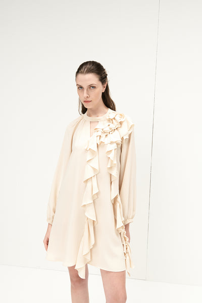 Soallure - ABITO TUNICA VOLANT CREPE DE CHINE