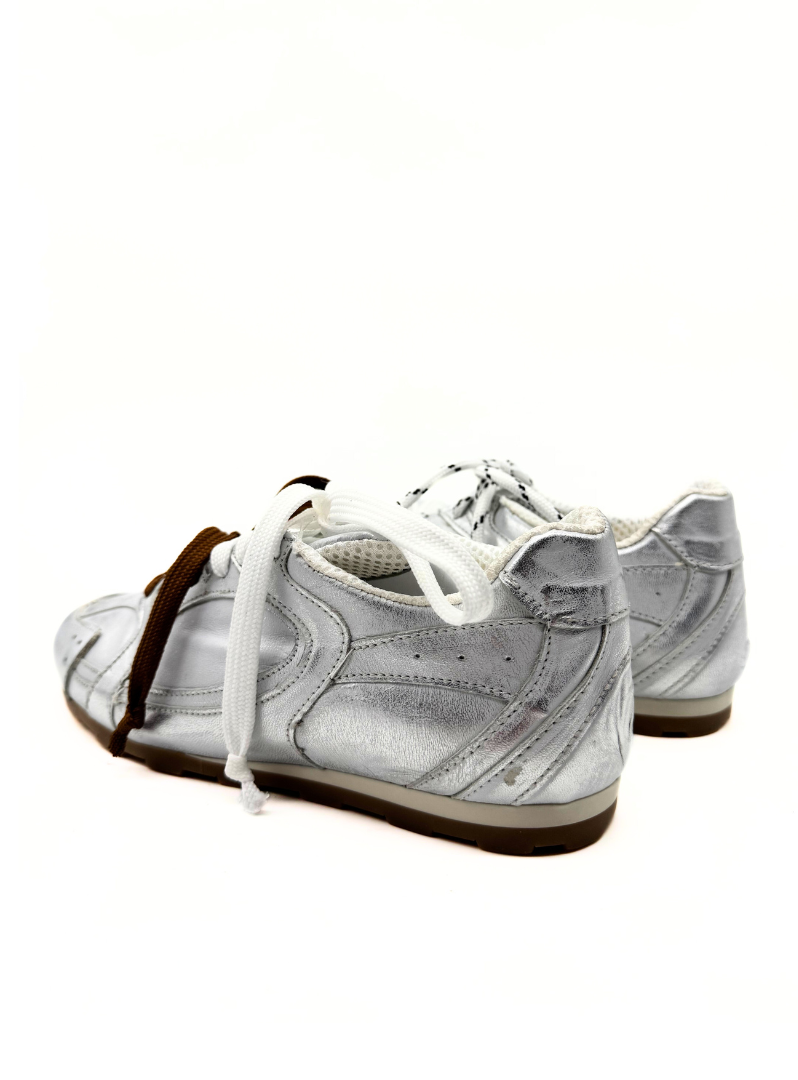 DIVINE FOLLIE - SNEAKERS laminata argento