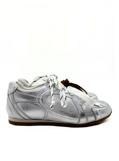 DIVINE FOLLIE - SNEAKERS laminata argento
