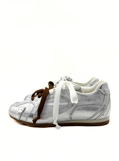 DIVINE FOLLIE - SNEAKERS laminata argento