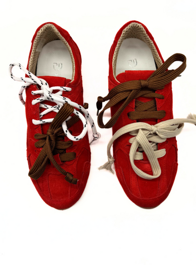 DIVINE FOLLIE - SNEAKERS SUEDE COLOR ROSSO