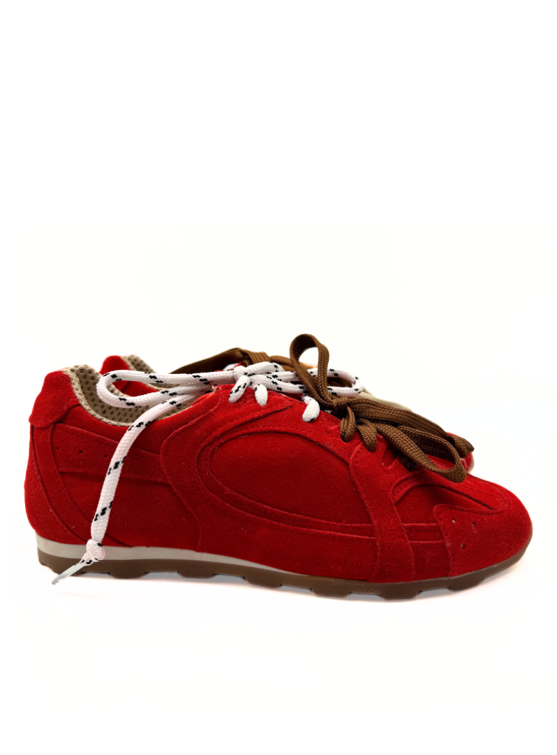 DIVINE FOLLIE - SNEAKERS SUEDE COLOR ROSSO