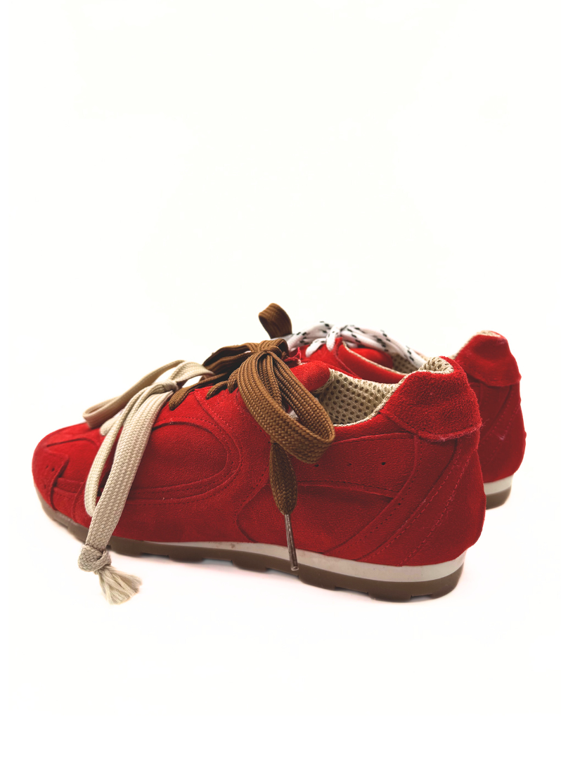 DIVINE FOLLIE - SNEAKERS SUEDE COLOR ROSSO