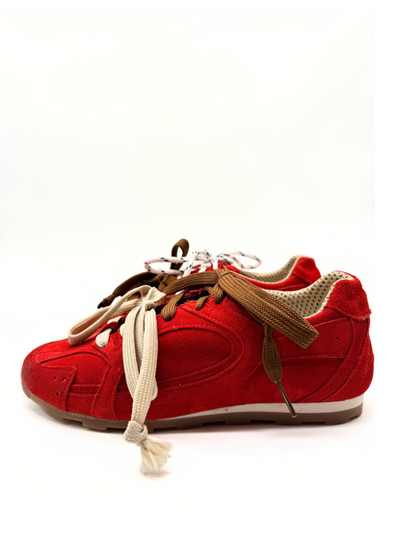 DIVINE FOLLIE - SNEAKERS SUEDE COLOR ROSSO