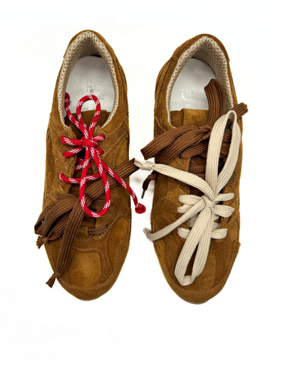 DIVINE FOLLIE - SNEAKERS SUEDE COLOR tabacco