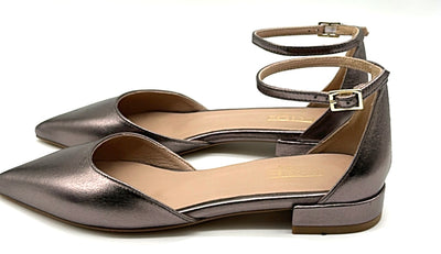 Ma+De 194 - Décolleté flat in pelle silver