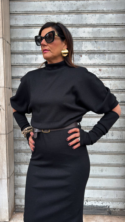 HAVEONE ABITO IN MAGLIA NERO