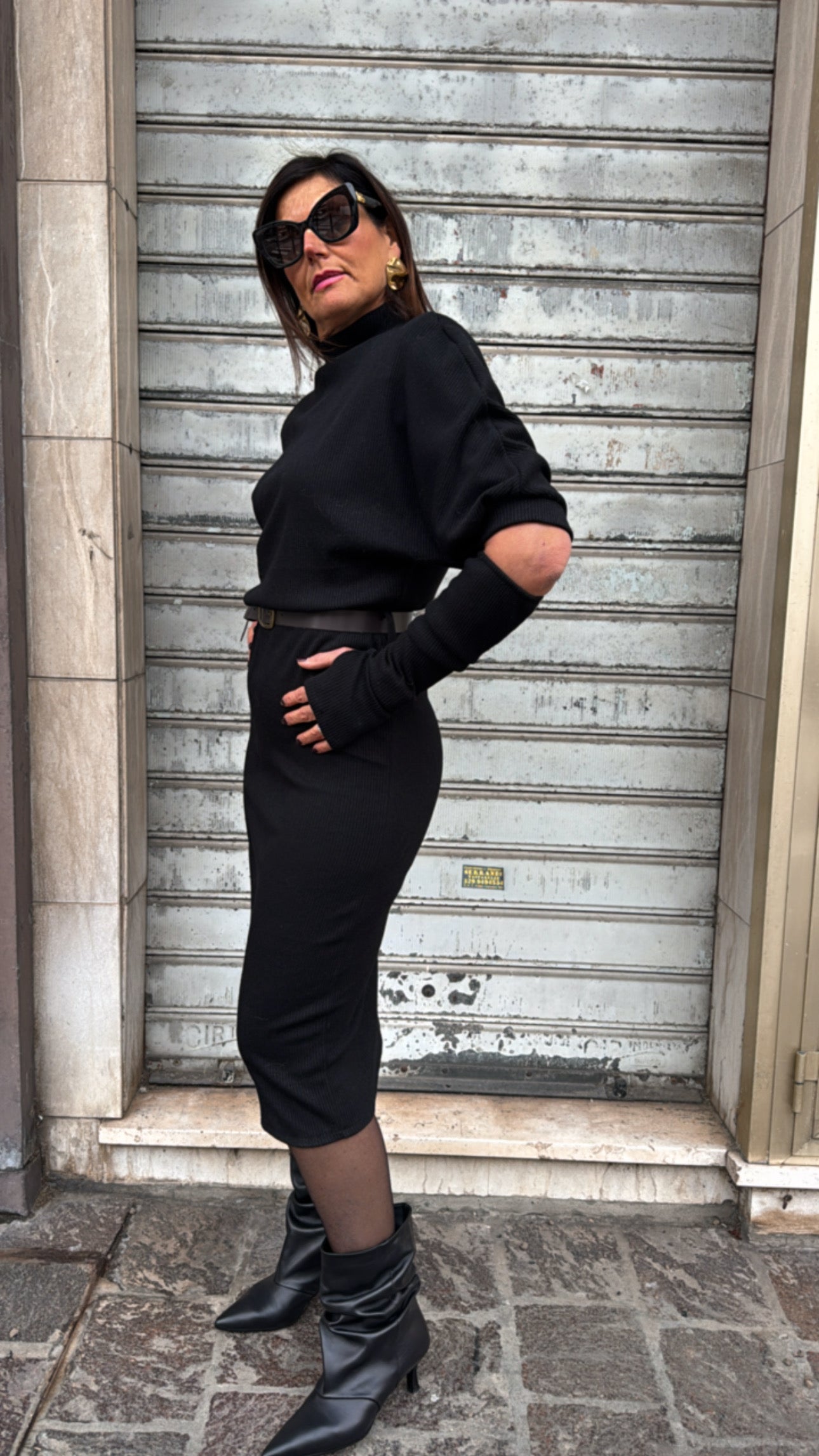 HAVEONE ABITO IN MAGLIA NERO