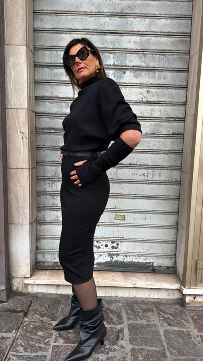 HAVEONE ABITO IN MAGLIA NERO