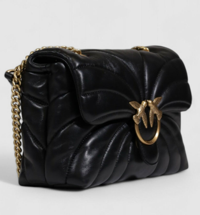 BORSA PINKO SHEEP NAPPA BUTTERFLY QUILT NERO