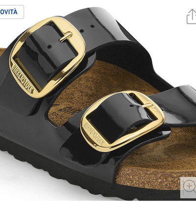 Birkenstock Arizona Big Buckle black gold