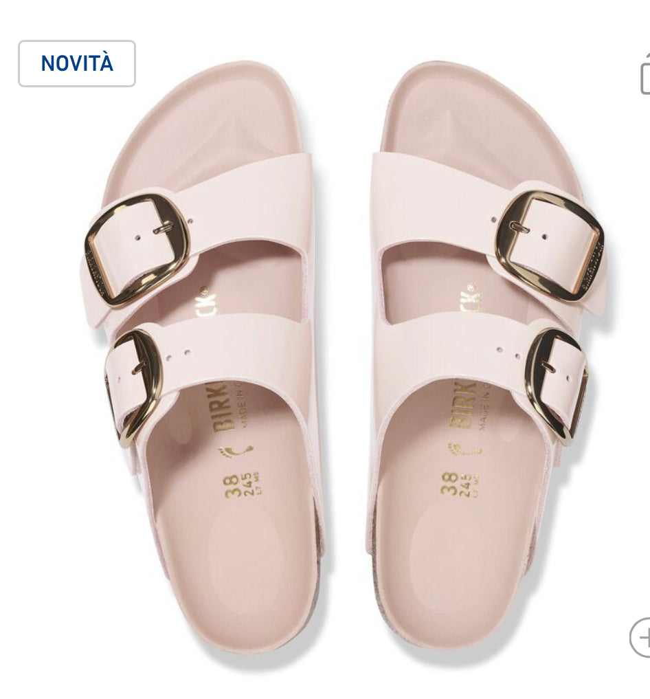 BIRKENSTOCK Arizona Big Buckle
Pelle naturale vernice - High-Shine Light Rose