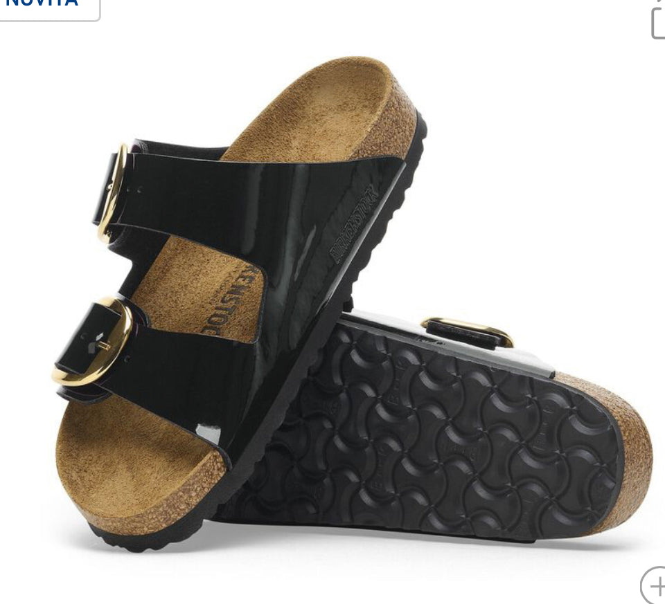 Birkenstock Arizona Big Buckle black gold