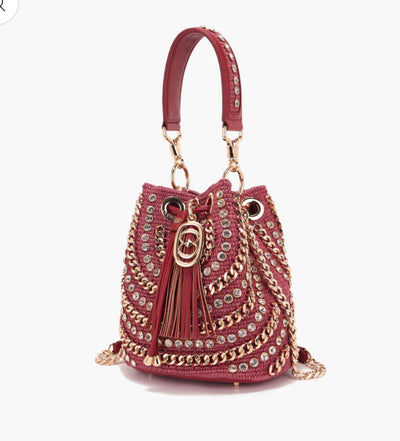 La Carrie Bag Secchiello piccolo Mirror Marsala