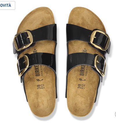 Birkenstock Arizona Big Buckle black gold