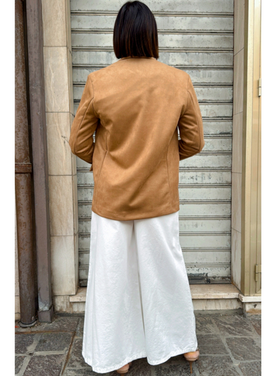 Haveone - Blazer scamosciato miele