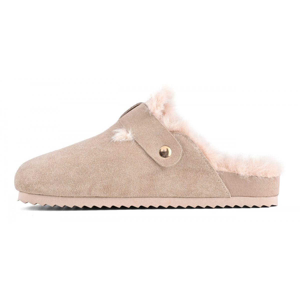 COLORS OF CALIFORNIA - Sabot in pelle scamosciata con fodera in pelo Light Pink