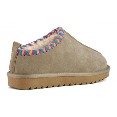 COLORS OF CALIFORNIA - Sabot in pelle scamosciata con cuciture Taupe