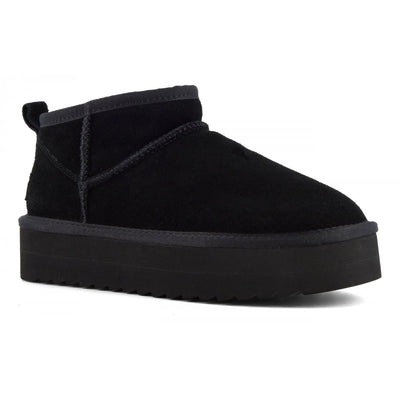 COLORS OF CALIFORNIA - Stivale platform in pelle scamosciata Black