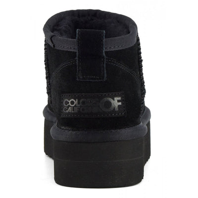 COLORS OF CALIFORNIA - Stivale platform in pelle scamosciata Black