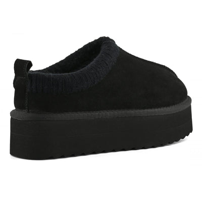 COLORS OF CALIFORNIA Sabot platform con cuciture maxi NERO