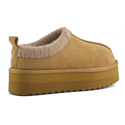 COLORS OF CALIFORNIA Sabot platform con cuciture maxi CHESTNUT