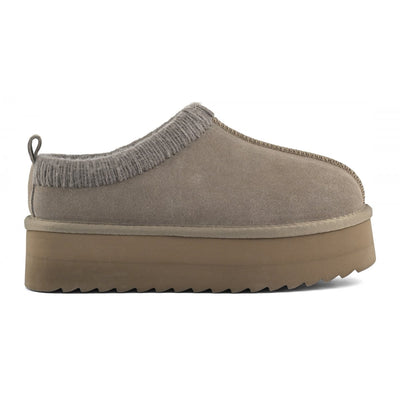 COLORS OF CALIFORNIA Sabot platform con cuciture maxi TAUPE
