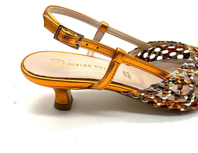 Divine Follie - Sandalo in rafia Arancio Oro