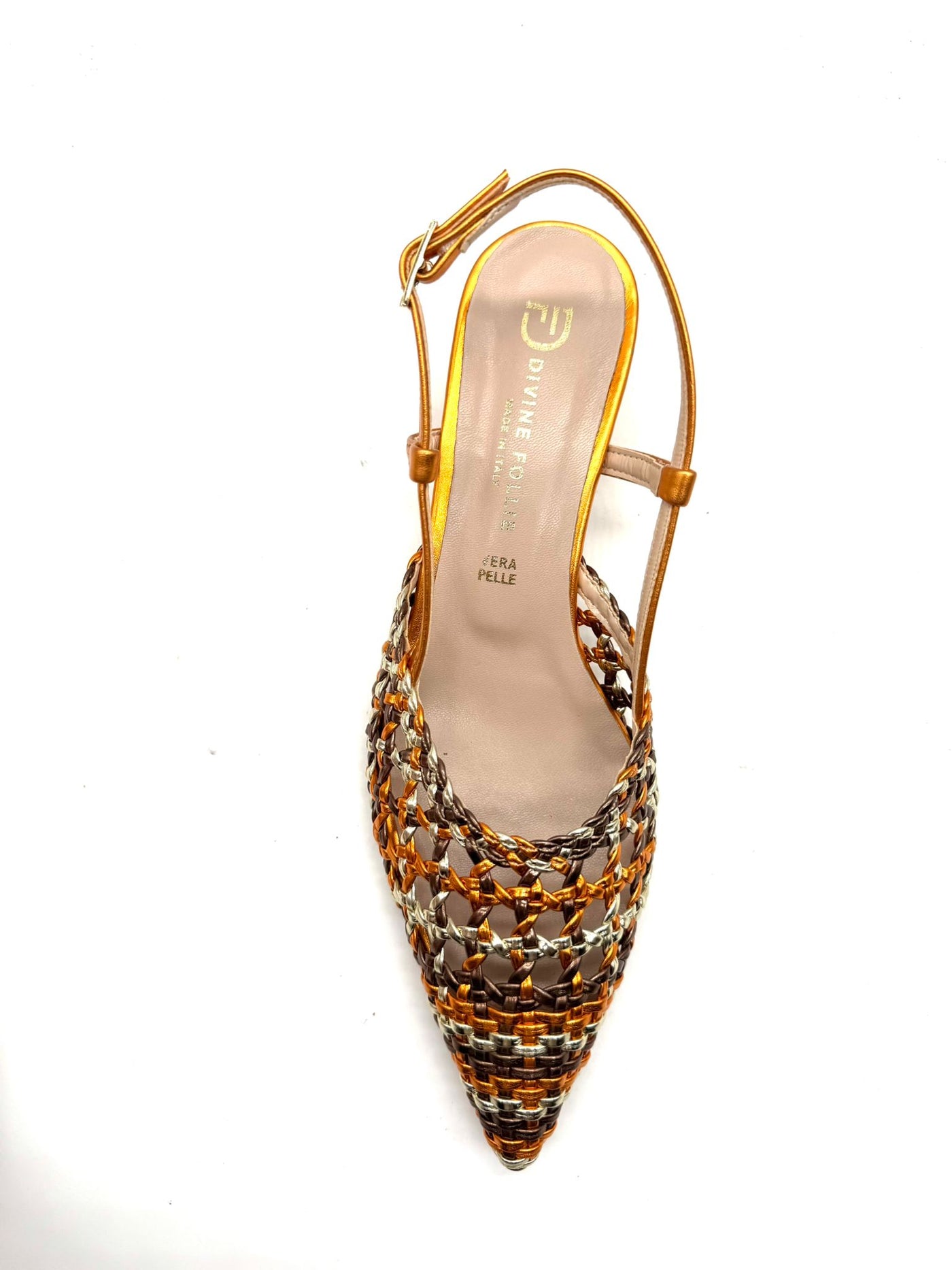 Divine Follie - Sandalo in rafia Arancio Oro