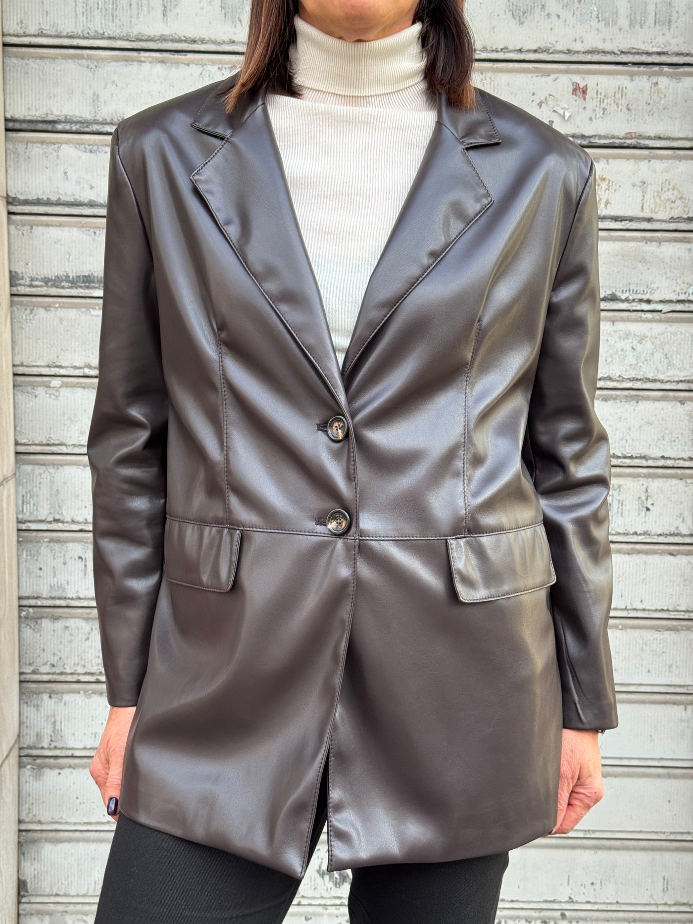 MOTEL GIACCA ECO PELLE CAFFÉ