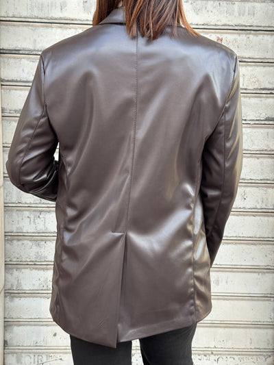 MOTEL GIACCA ECO PELLE CAFFÉ