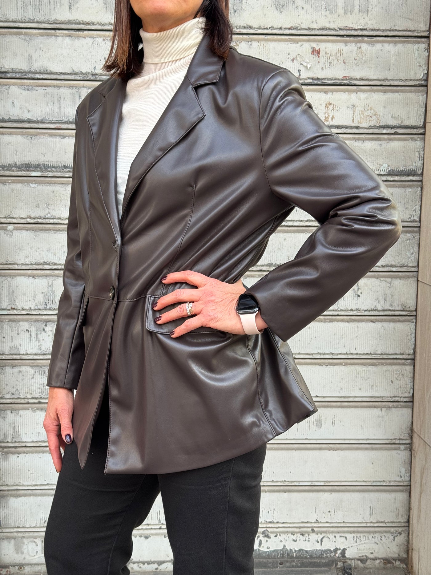 MOTEL GIACCA ECO PELLE CAFFÉ