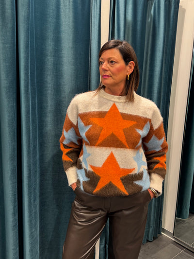 HAVEONE MAGLIA STELLA TERRA PANNA