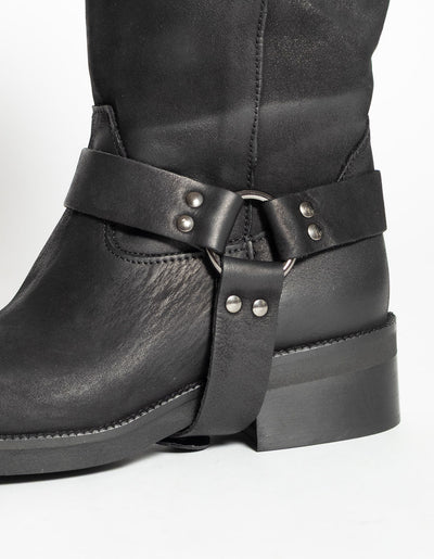 DIVINE FOLLIE BIKER NERO CON FIBBIA