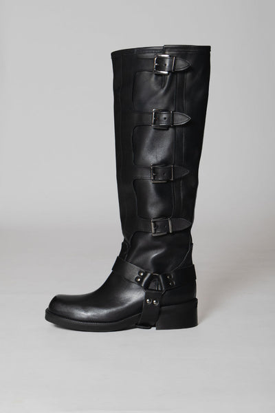 DIVINE FOLLIE BIKER ALTO CON FIBBIE NERO
