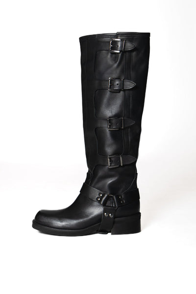 DIVINE FOLLIE BIKER ALTO CON FIBBIE NERO