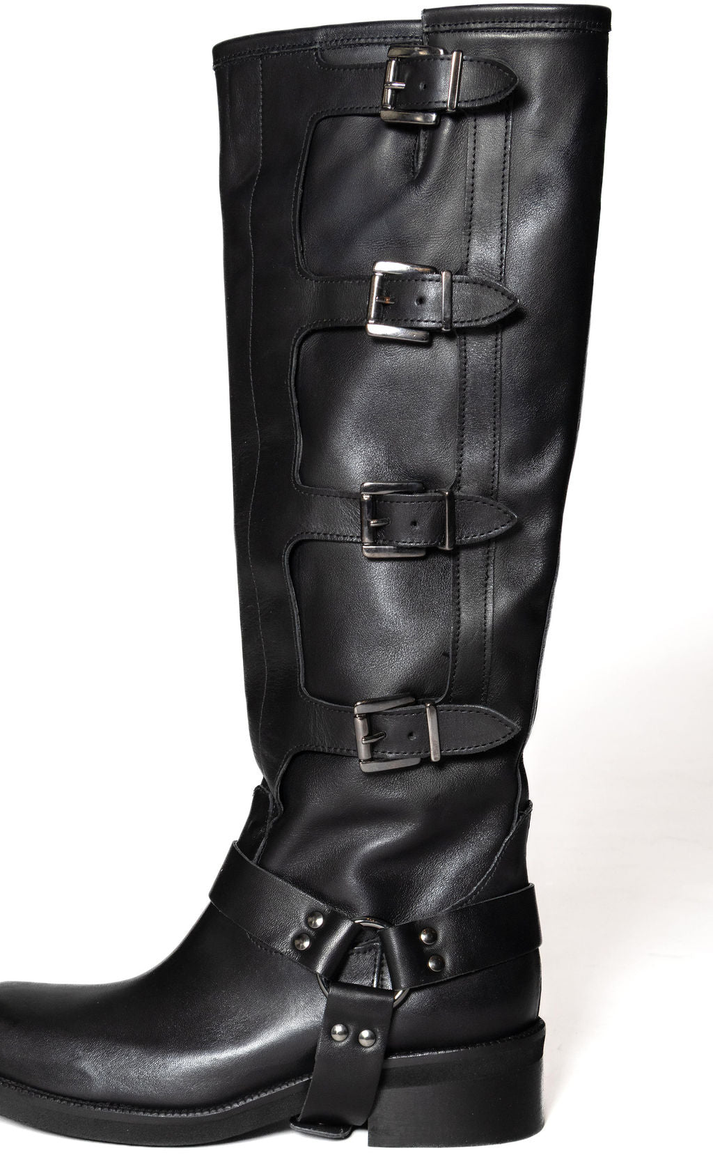 DIVINE FOLLIE BIKER ALTO CON FIBBIE NERO