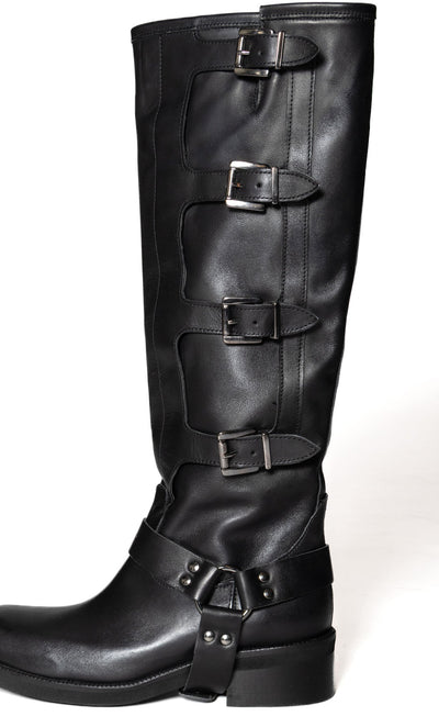 DIVINE FOLLIE BIKER ALTO CON FIBBIE NERO