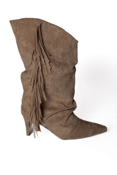 DIVINE FOLLIE KONTATTO STIVALE FRANGE BEIGE