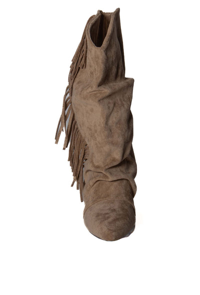 DIVINE FOLLIE KONTATTO STIVALE FRANGE BEIGE