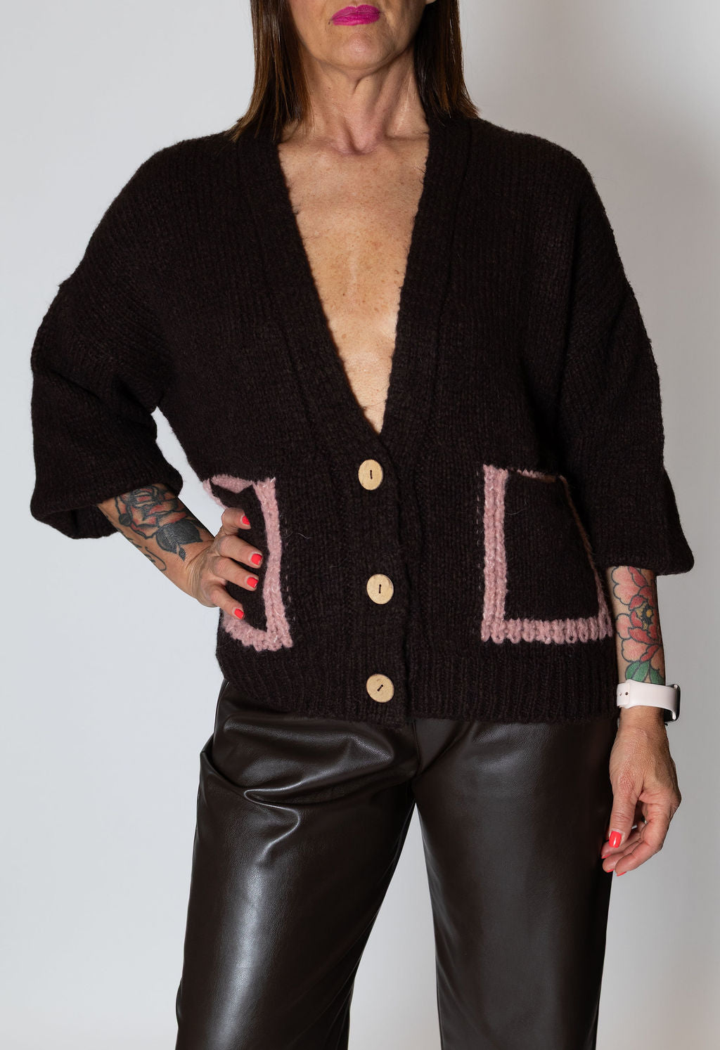 HAVEONE MAGLIONE MORO BICOLOR JIT-P023