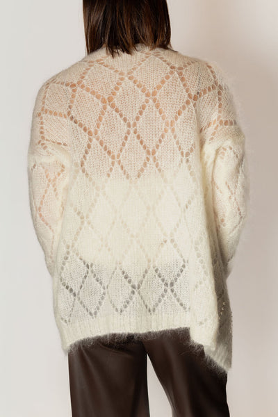 MOTEL CARDIGAN LUNGO PANNA