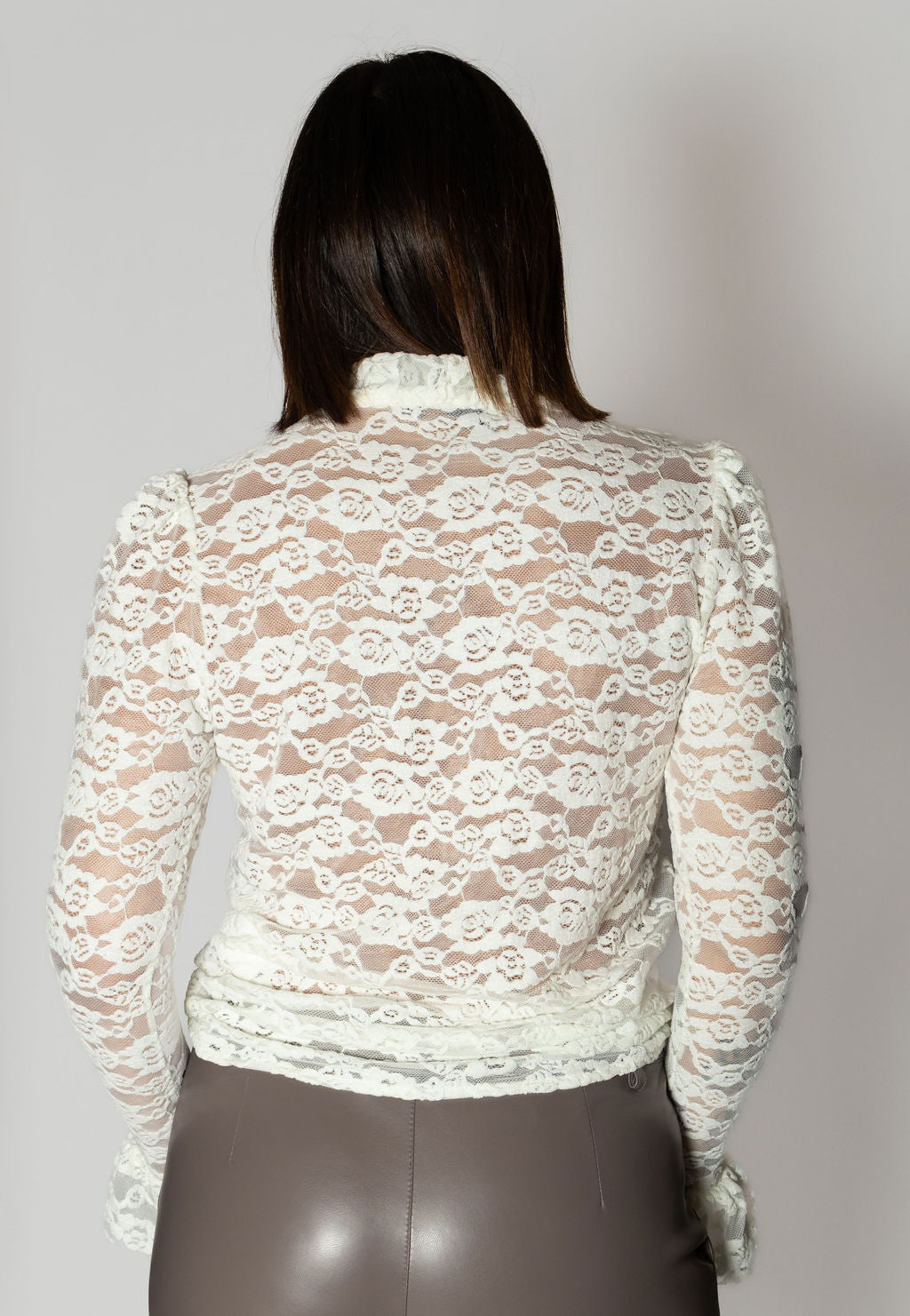 HAVEONE CAMICIA IN PIZZO BURRO