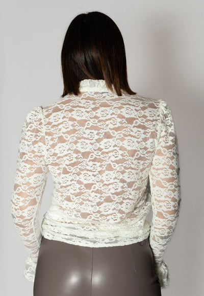 HAVEONE CAMICIA IN PIZZO BURRO